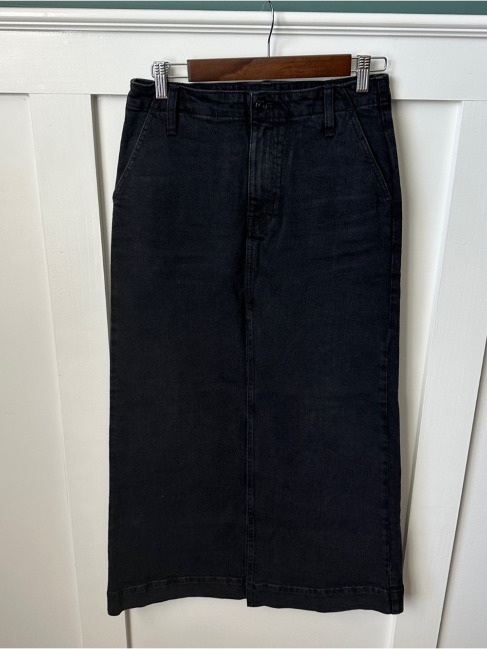 J. Crew Black A-Line Denim Skirt
